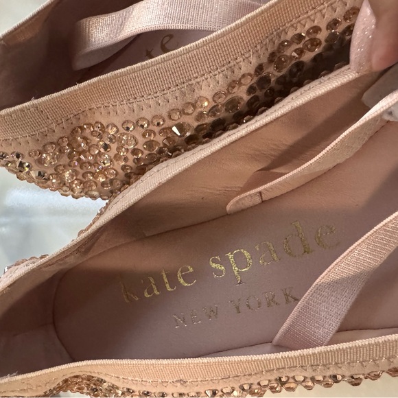 Kate Spade Violette Suede Embellished Flats Blush Mochi Pink 8.5 - Picture 8 of 10